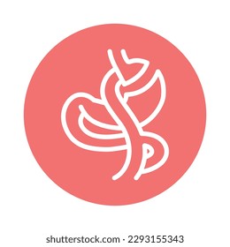 Gastric bypass (Roux-en-Y) color line icon. Isolated vector element. Outline pictogram for web page, mobile app, promo