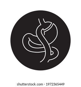 Gastric bypass (Roux-en-Y) сolor line icon. Pictogram for web page, mobile app, promo. UI UX GUI design element. Editable stroke.