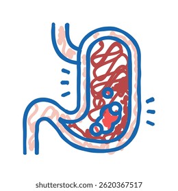 gastric disease doodle icon sketch vector. gastric disease sign. isolated symbol illustration