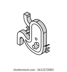 gastric disease isometric icon vector. gastric disease sign. isolated symbol illustration