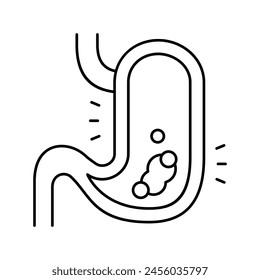 gastric disease line icon vector. gastric disease sign. isolated contour symbol black illustration