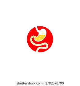 Gastric logo - circle stomach icon vector - flat design symbol illustration