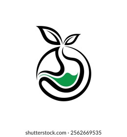gastric logo, stomach logo with fruit concept