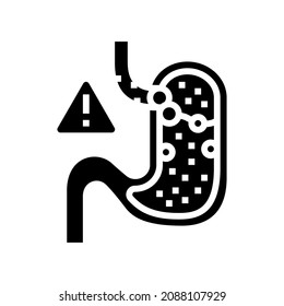 gastric reflux glyph icon vector. gastric reflux sign. isolated contour symbol black illustration