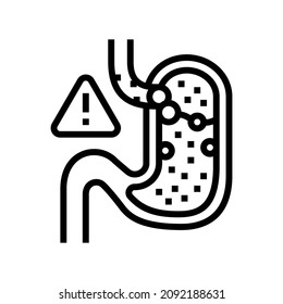 Gastric Reflux Line Icon Vector. Gastric Reflux Sign. Isolated Contour Symbol Black Illustration