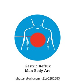 Gastric Reflux Man Body Art