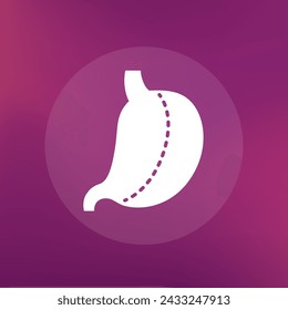 gastric sleeve icon, gastrectomy vector