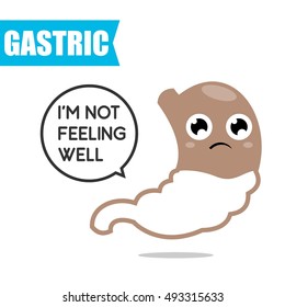 Gastric and Stomach sticker set health campaign