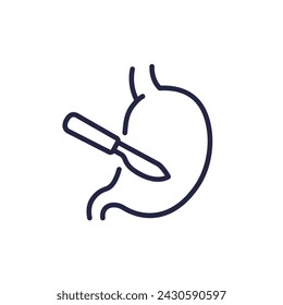 gastric surgery line icon on white