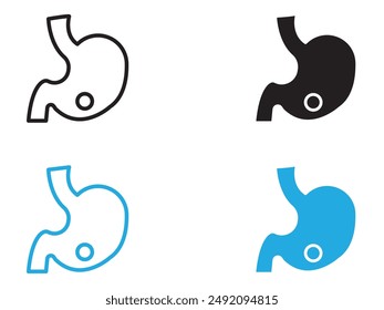 Gastritis icon black and white vector outline sign