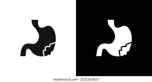 Gastritis-Symbol, flache Liniengrafik