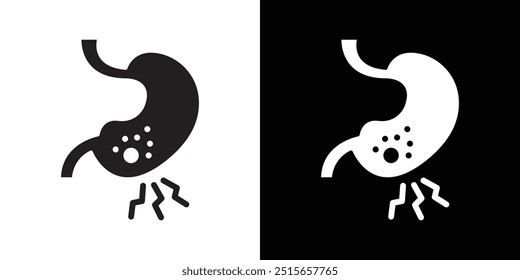 Gastritis icon Thin line flat illustration