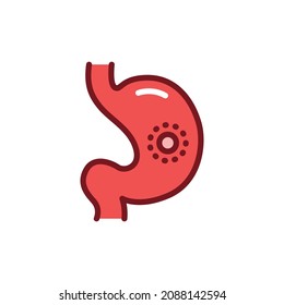 Gastritis line icon. Isolated vector element.