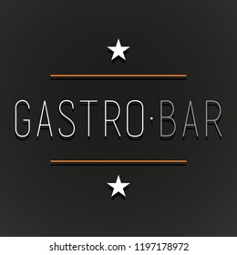 Gastro Bar Restaurant Lounge Logo Concept Modern Style Vector Art