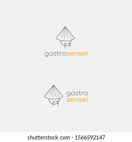 Gastro sensei food logo, abstract minimalism light logo design for your brand, template, sign, symbol, icon