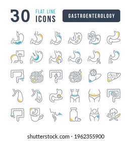Gastroenterology. Collection of perfectly thin icons for web design, app, and the most modern projects. The kit of signs for category Medicine.