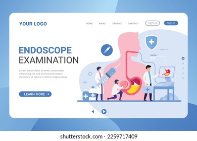 Gastroenterology doctor landing page template design concept