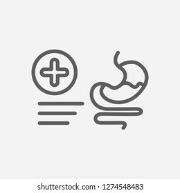 Gastroenterology icon line symbol. Isolated vector illustration of  icon sign concept for your web site mobile app logo UI design.