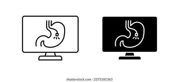 Gastroenterology icon vector set. Medical examination, gastroscopy symbol