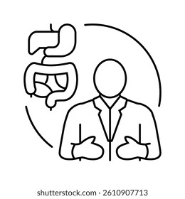 gastrointestinal doctor line icon vector. gastrointestinal doctor sign. isolated contour symbol black illustration