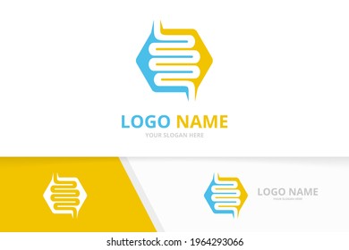 Gastrointestinal human, digestive system logo combination. Colon logotype design template.