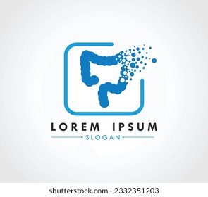 Gastrointestinal logo design dispersing concept. Vector Illustrator.