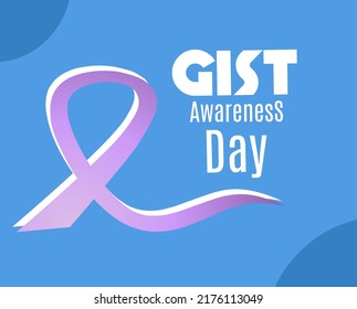 Gastrointestinal Stromal Tumor GIST awareness day in July 13. Lavender or violet color ribbon Cancer Awareness Products. Vector illustration