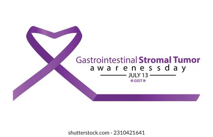 Journée de sensibilisation à la Tumeur stromale gastro-intestinale, le 13 juillet. Ruban couleur lavande ou violet. Illustration vectorielle.