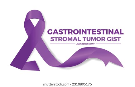 Journée de sensibilisation à la Tumeur stromale gastro-intestinale, le 13 juillet. Ruban couleur lavande ou violet. Illustration vectorielle.