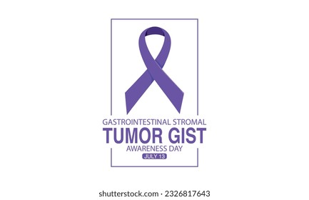 Gastrointestinal Stromal Tumor GIST awareness day is observed every year in July 13, Lavender or violet color ribbon Cancer Awareness Product.
