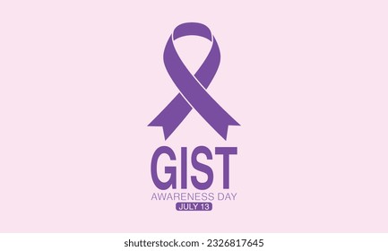 Gastrointestinal Stromal Tumor GIST awareness day is observed every year in July 13, Lavender or violet color ribbon Cancer Awareness Product.

