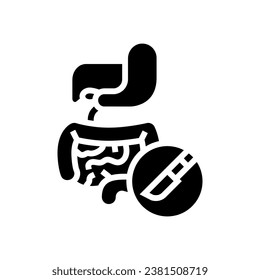 gastrointestinal surgery glyph icon vector. gastrointestinal surgery sign. isolated symbol illustration