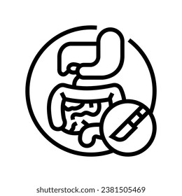 gastrointestinal surgery line icon vector. gastrointestinal surgery sign. isolated contour symbol black illustration