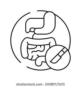 gastrointestinal surgery line icon vector. gastrointestinal surgery sign. isolated contour symbol black illustration