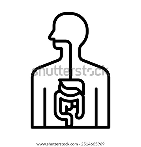 Gastrointestinal Tract icon line vector illustration