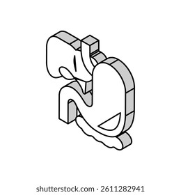 gastrointestinal tract isometric icon vector. gastrointestinal tract sign. isolated symbol illustration