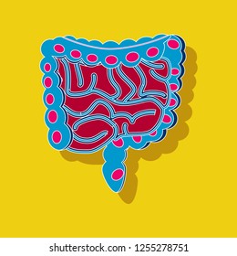 gastrointestinal tract paper sticker on stylish background