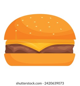 Vector de caricatura de icono de hamburguesa gastronómica. Jugo de ternera. Reducir hojas dobles
