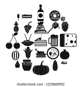 Gastronomic pleasure icons set. Simple set of 25 gastronomic pleasure vector icons for web isolated on white background