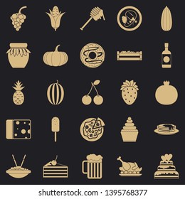 Gastronomic pleasure icons set. Simple set of 25 gastronomic pleasure vector icons for web for any design
