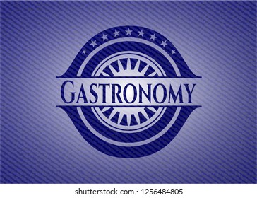 Gastronomy badge with denim texture