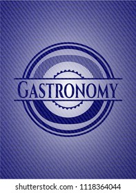 Gastronomy badge with jean texture