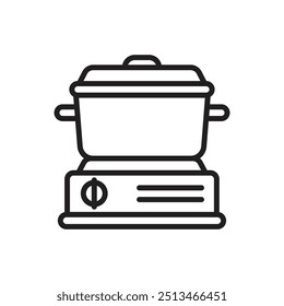 Gastronomy Boiling Outline Icon Vector Illustration