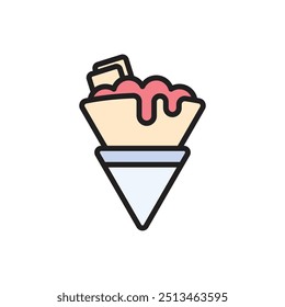 Gastronomy Crepe Icon Vector Illustration