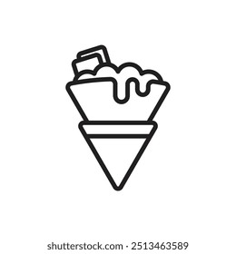 Gastronomy Crepe Outline Icon Vector Illustration