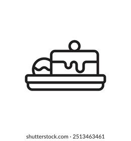 Gastronomy Dessert Outline Icon Vector Illustration