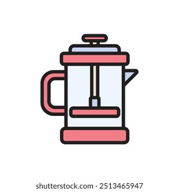 Gastronomy French Press Icon Vector Illustration