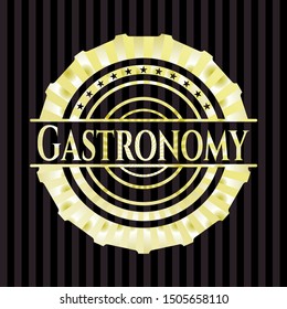Gastronomy gold emblem. Vector Illustration. Detailed.