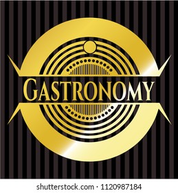 Gastronomy golden emblem or badge
