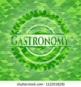 Gastronomy green mosaic emblem
